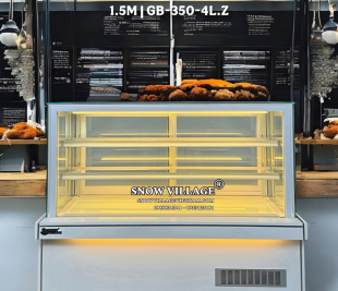 Tủ trưng bày bánh kem 1m5 3 tầng có sấy 4 mặt kính