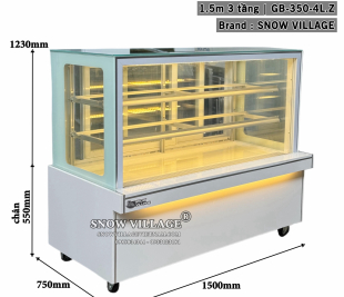 Tủ trưng bày bánh kem 1.5m 3 tầng 