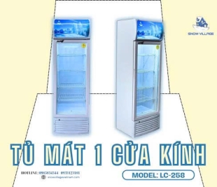 Tủ mát 1 cửa kính LC-258 nhỏ gọn, tiết kiệm diện tích cho cửa hàng