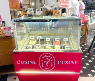 Tủ trưng bày kem tươi - kem ý kính vuông
