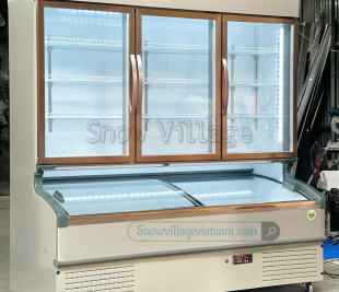 Tủ trên mát dưới đông có sưởi kính LMD-1894QK