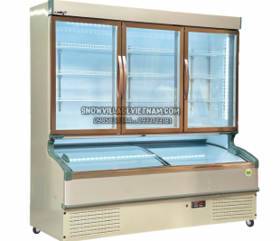 Tủ trên mát dưới đông trưng bày siêu thị  