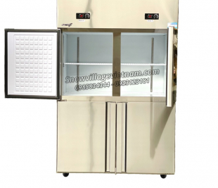 Tủ 4 cửa inox bảo quản thịt cá rau củ quả
