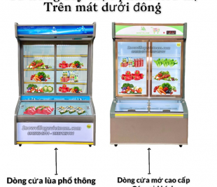 Tủ trên mát dưới đông trưng bày siêu thị thông dụng