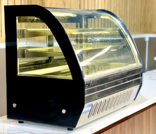 Tủ bày bánh ngọt mini để bàn kính cong