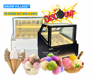 Tủ trưng bày kem tươi 8 khay inox 