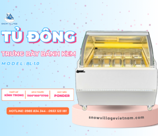 Tủ Đông Trưng Bày Kem Kính Cong 10 Khay BL-1.0 – Bảo Quản Kem Tươi Ngon