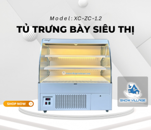 Tủ Mát Trưng Bày Siêu Thị 1.2m XC-ZC-1.2–Bảo Quản Thực Phẩm Tươi Ngon