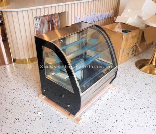 Tủ trưng bánh mini 70cm kính cong Snow Village