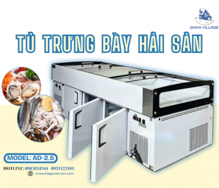 Tủ trưng bày hải sản AD-2.5 là giải pháp bảo quản hai nhiệt độ cho mô hình kinh doanh quy mô lớn