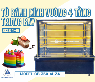 Tủ Bánh Kem 4 Tầng 1m5 - Nơi Mỗi Mẩu Bánh Thành Kiệt Tác!