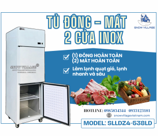 TỦ ĐÔNG 2 CỬA INOX QUẠT LẠNH SLLDZ4-538LD – LINH HOẠT ĐÔNG MÁT, HIỆU SUẤT CHUYÊN NGHIỆP.