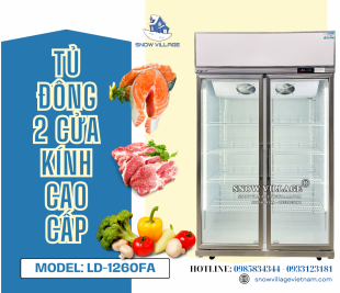 Tủ Đông 2 Cửa Kính Cao Cấp Snow Village LD-1260FA - Hiệu quả vượt trội, thiết kế xứng tầm.