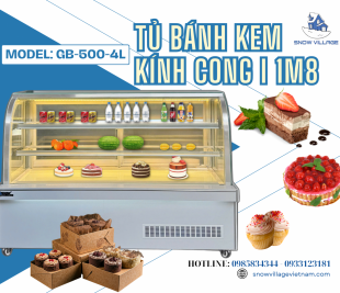 Tủ bánh 3 tầng GB-500-4L – Kính cong tạo hình, giữ bánh lung linh mỗi ngày!