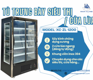 Tủ trưng bày siêu thị XC-ZL-1200 – Cửa lùa nhẹ tay, trưng bày cực hay!