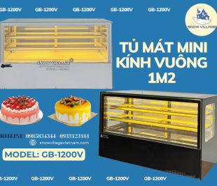 Tủ Mát Mini Kính Vuông 1m2 – Tủ mát đẹp – Quán sang lên chất!