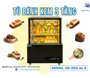 Tủ Bánh 3 Tầng GB-250-4L.Z – Thế Giới Mini Cho Bánh Ngọt