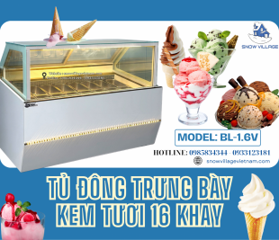 Sự lựa chọn số 1 cho kem tươi – Tủ Kem 16 khay BL-1.6V – Chất lượng và tiện lợi vượt trội.