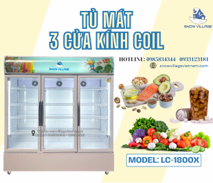 Thiết kế năng động, làm lạnh tối ưu - Trải nghiệm ngay Tủ mát 3 cửa kính LC-1800X