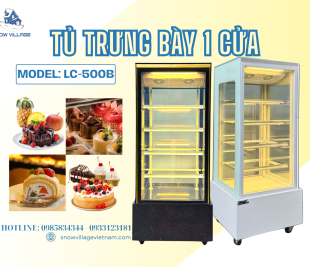 Tủ Mát Trưng Bày Bánh Kem LC-500B – Gọn Chiều Ngang, Đẹp Góc Nhìn