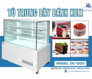 Đẳng Cấp Trình Diễn, Tươi Ngon Mỗi Ngày Với Tủ Bánh Kem Full Kính DG-1200 Siêu Đẹp