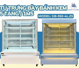 Đầu Tư Ngay Tủ Bánh Kem 5 Tầng 1m5 GB-350-4L.Z5 – Thiết Kế Đẹp, Bảo Quản Tuyệt Vời!