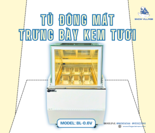 Tủ đông trưng bày kem tươi BL-0.6V lựa chọn nhỏ gọn cho không gian kinh doanh hiện đại