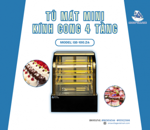 Tủ mát mini kính cong 4 tầng GB-100.Z4 là lựa chọn trưng bày tinh tế cho không gian kinh doanh hiện đại
