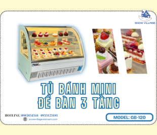 Tủ mát để bàn kính cong GB-120 nhỏ gọn, sang trọng cho quầy bar và quán cà phê