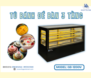 Tủ bánh để bàn kính vuông GB-1200V – Nhỏ gọn, trưng bày nổi bật