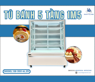 Tủ bánh 5 tầng GB-350-4L.Z5 – Trưng bày rộng, tối ưu không gian