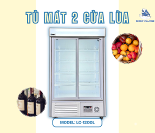 Tủ mát trưng bày 2 cửa kính lùa LC-1200L tiện lợi cho cửa hàng