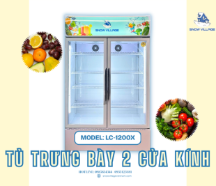 Tủ mát 2 cửa kính LC-1200X bảo quản thực phẩm và đồ uống hiệu quả
