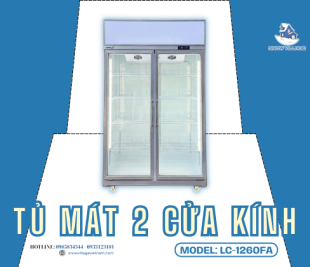 Tủ mát trưng bày 2 cửa kính LC-1260FA giải pháp trưng bày thực phẩm chuyên nghiệp