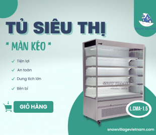 Tủ mát trưng bày siêu thị dạng hở thông dụng 1.5m 