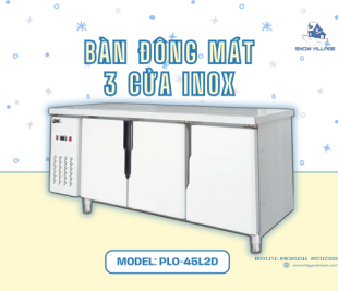 Bàn đông mát PLO.45L2D thiết bị bảo quản thực phẩm đa năng cho bếp chuyên nghiệp