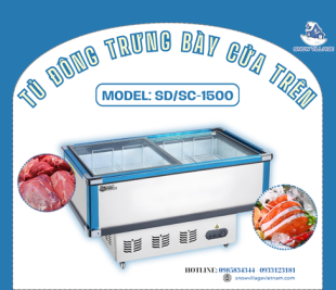 Tủ đông trưng bày cửa trên SD/SC-1500 đa năng, rộng rãi và bền bỉ