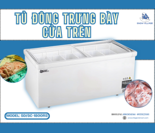 Tủ đông trưng bày cửa trên SD/SC-1800RS – Rộng rãi, bảo quản sâu