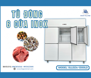 Tủ đông 6 cửa Inox SLLDZ4-1300LD là giải pháp bảo quản linh hoạt cho bếp và kho thực phẩm diện tích nhỏ