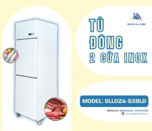 Tủ đông 2 cửa Inox SLLDZ4-538LD hiệu suất lạnh cao cho bếp công nghiệp