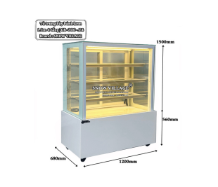 Tủ bánh kem 1.2m 4 tầng chống đọng sương 4 mặt kính 