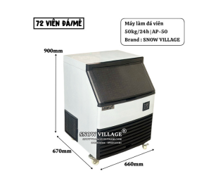 Máy làm đá viên tự động AP-50 SNOW VILLAGE, Hàng chính hãng, Bảo hành 12 tháng
