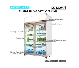 Tủ Mát Trưng Bày 2 Cửa Kính LC-1200AF