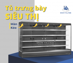 Tủ Siêu Thị Chuyên Dụng XC-CLF | Không Cửa, Có Màn Kéo