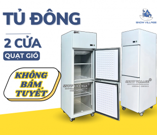 Tủ Đông Mát Inox 2 Cửa Phiên Bản Quạt Gió - Không Bám Tuyết