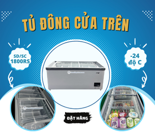 Tủ đông nằm cửa kính lùa phía trên 1.8m