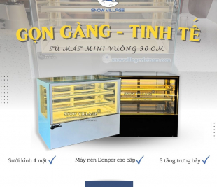 Tủ Mát Mini Để Bàn Kính Vuông - 90cm