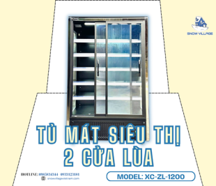 Tủ mát siêu thị 2 cửa kính lùa XC-ZL-1200 – Trưng bày rộng rãi, làm lạnh đồng đều
