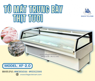 Không gian rộng rãi với tủ mát trưng bày thực phẩm có màn kéo XF-2.0