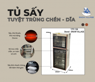 Tủ sấy chén - dĩa - ly 138L nhỏ gọn, tiện lợi